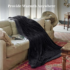 Verwarmd deken elektrisch deken plaid 50''X60'' - verwarmingsdeken met 6 warmtestanden - 2-10 uur automatische uitschakeling, ETL gecertificeerd, wasmachinebestendig (zwart)