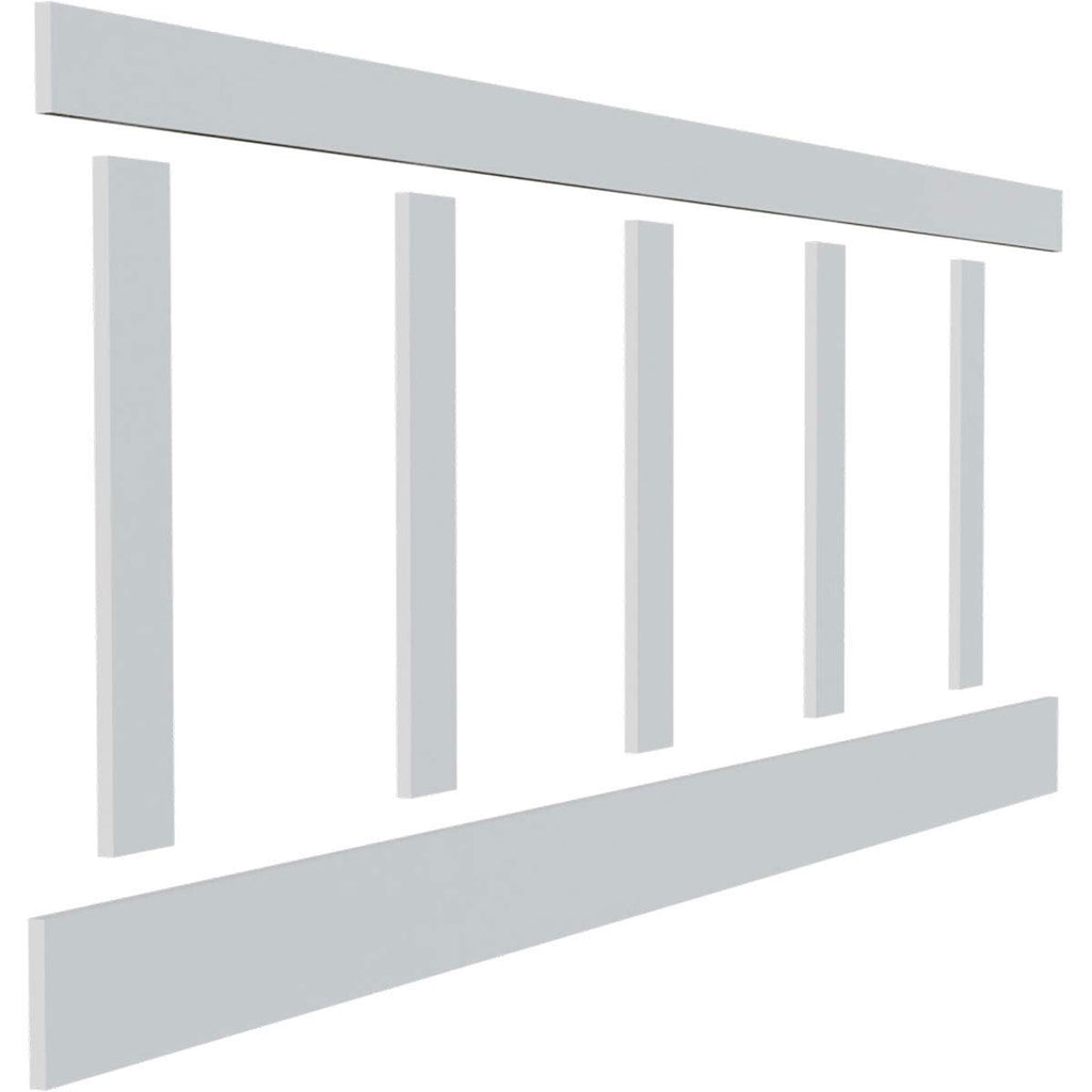 Ekena Millwork WPKP32X03CS Classic Shaker 8' Length PVC Wainscoting Kit, Heights up to 32" (12" - 15" Adjustable Wall Panels), White