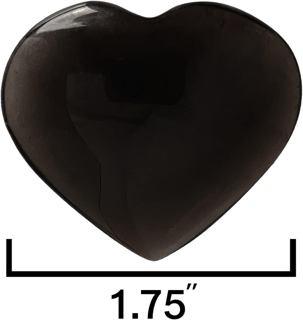 Heart 1.75 Inch with Black Pouch (Black Obsidian)