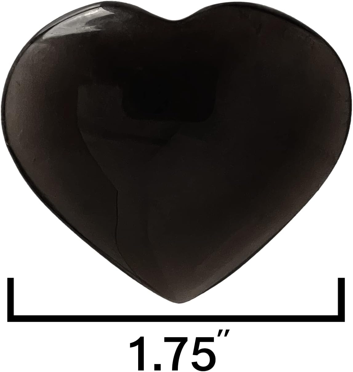 Heart 1.75 Inch with Black Pouch (Black Obsidian)