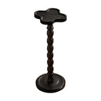 Wood Round Side Table, Small End Table, Plant Stand, Coffee ＆ Drink Table for Living Room,Patio, Bedside, Balcony, Indoor/Outdoor Use (Black)