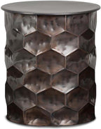 SIMPLIHOME Whitney Industrial 17 inch Wide Metal Storage Accent Side Table in Antique Bronze, Fully Assembled for the Living Room and Bedroom