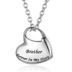 Cremation Urn Necklace for Ashes Urn Jewelry,Forever in My Heart Carved Stainless Steel Keepsake Waterproof Memorial Pendant for mom & dad with Filling Kit…