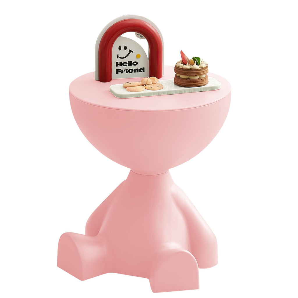 Mini Side Table, Circle Coffee Table, Nightstand, Mini End Tables Accent Living Room Bedroom Balcony Office, Bedside Home Decor for Living Room, Bedroom, Small Spaces, Easy Assembly (Black)