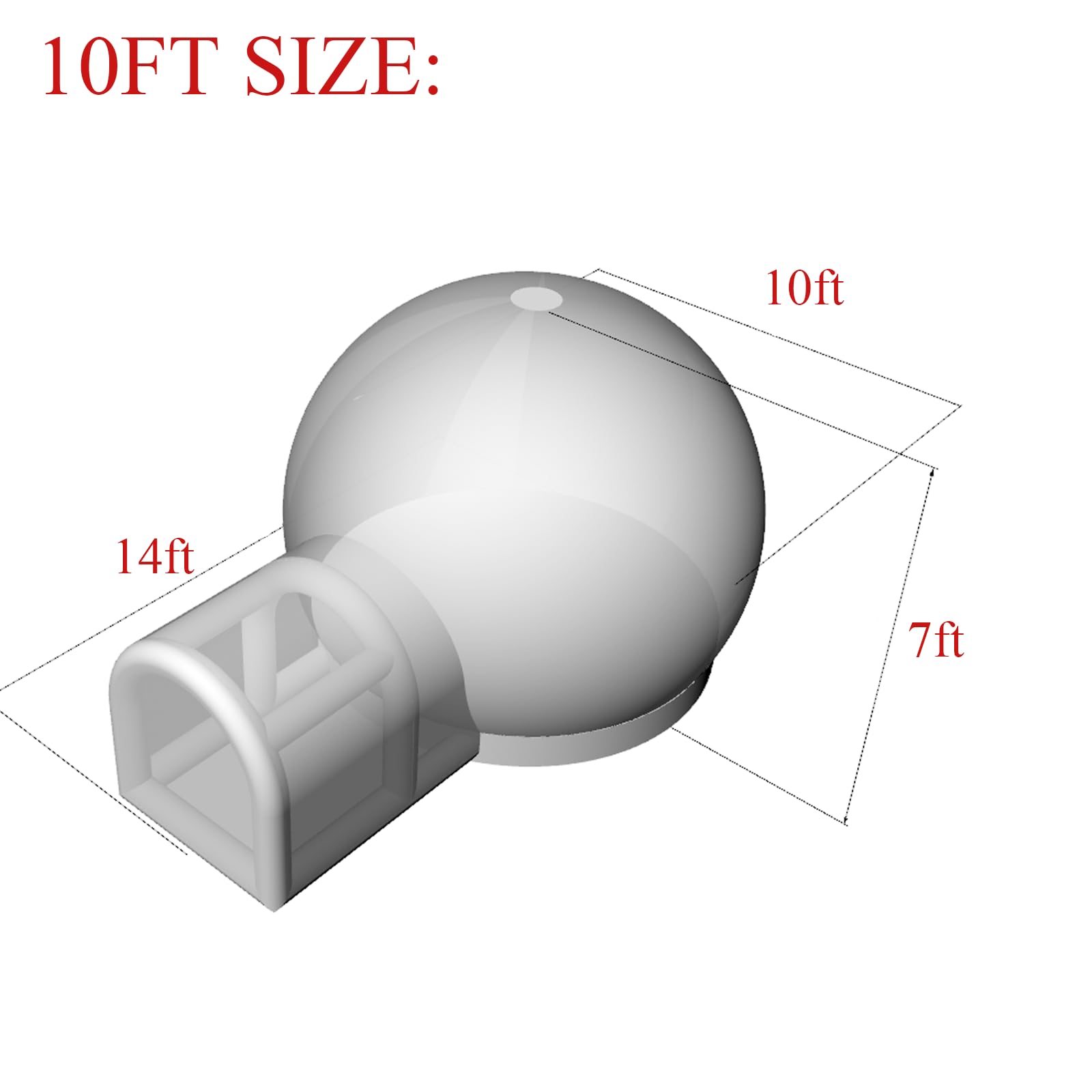 10FT Inflatable Bubble House with Bounce Jumping Area Commercial Grade PVC Bounce House, Bubble Balloon House for Kids,Toddler with Blower & Pumb & 50Pcs Balloons