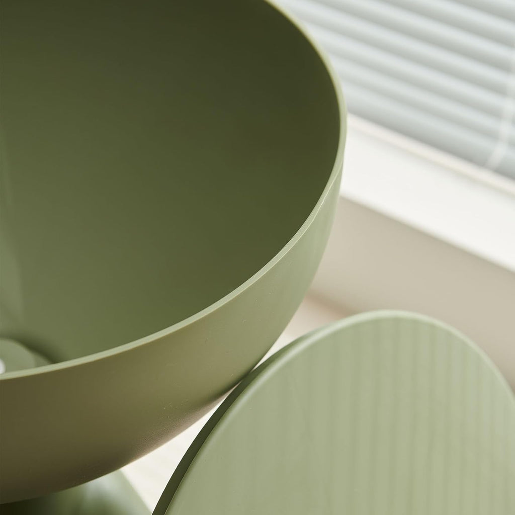 Side Table, Circle Coffee Table, Nightstand, Small End Table Accent Living Room Bedroom Balcony Office, Bedside Home Decor for Living Room, Bedroom, Small Spaces, Easy Assembly (Green)