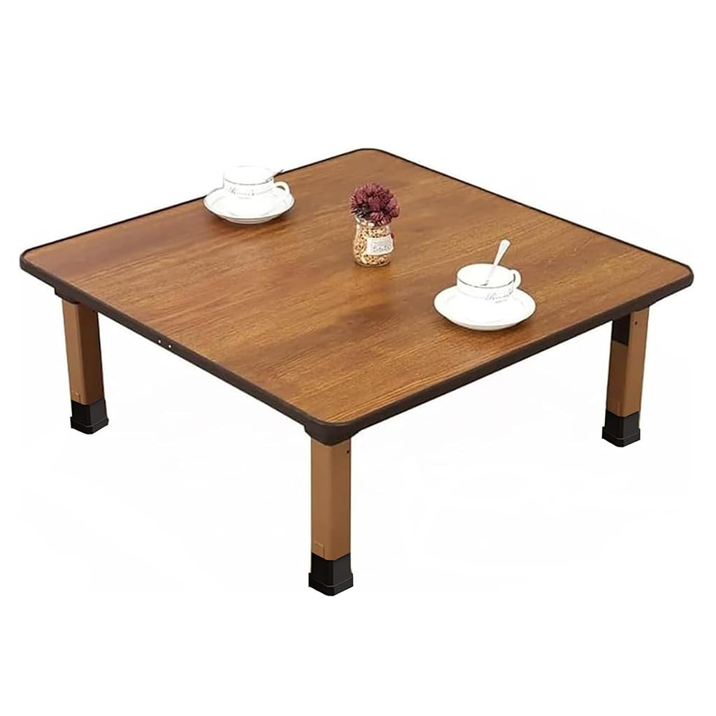 Japanese Foldable Coffee Table, Portable Low Tea Table Wooden Folding Dining Study Breakfast Serving Table Collapsable Small Desk Tatami Sitting On The Floor Table (23.6 * 11.8in, Round)