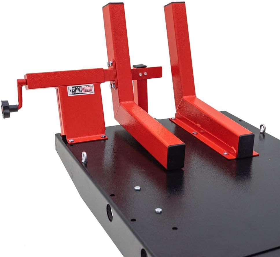 Black Widow BW-PROLIFT-HD Pneumatic ProLift Motorcycle Scissor Lift Table - 1,500 lb. Maximum Capacity and 31.25" Maximum Lift Height - Platform Measures 105" L x 24" W x 31.25" H