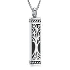 Imrsanl Tree of Life Urn Necklace for Men Women Bar Cremation Jewelry for Ashes Keepsake Ashes Necklace Pendent