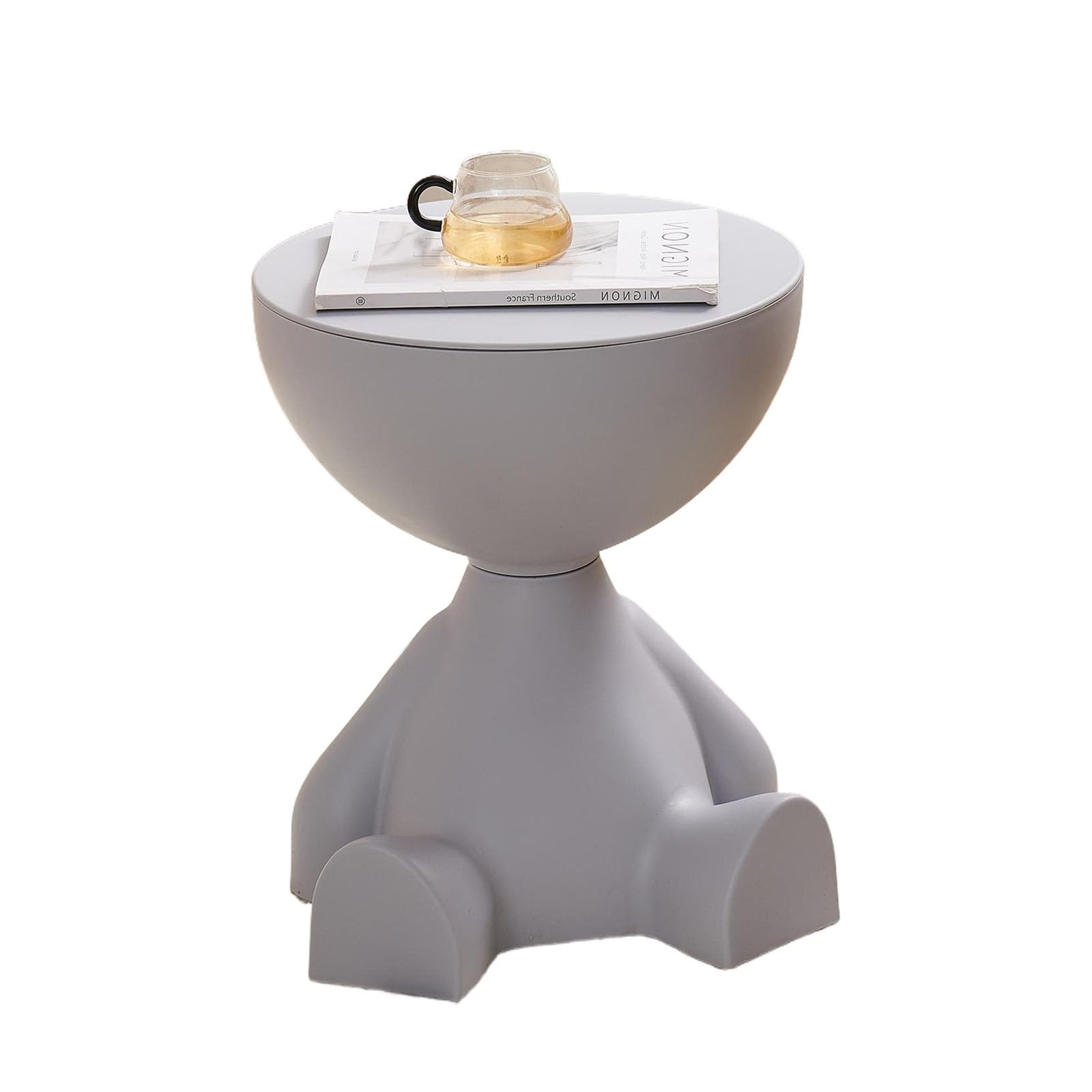 Side Table, Circle Coffee Table, Nightstand, Small End Table Accent Living Room Bedroom Balcony Office, Bedside Home Decor for Living Room, Bedroom, Small Spaces, Easy Assembly (Green)