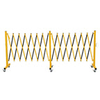 GYMTIME Industrial Expandable Metal Barricade, 16 Feet, Easily Assembled Safety Barrier with Casters, Flexible Mobile Gate, Adjustable Traffic Fence