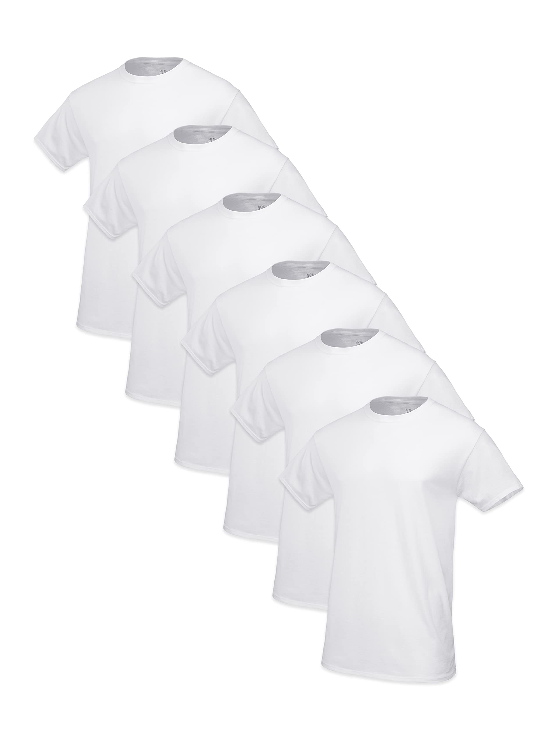 Fruit of the Loom Men's Crew Tee Undershirts, Moisture Wicking & Tag Free, Also Available in Big & Tall