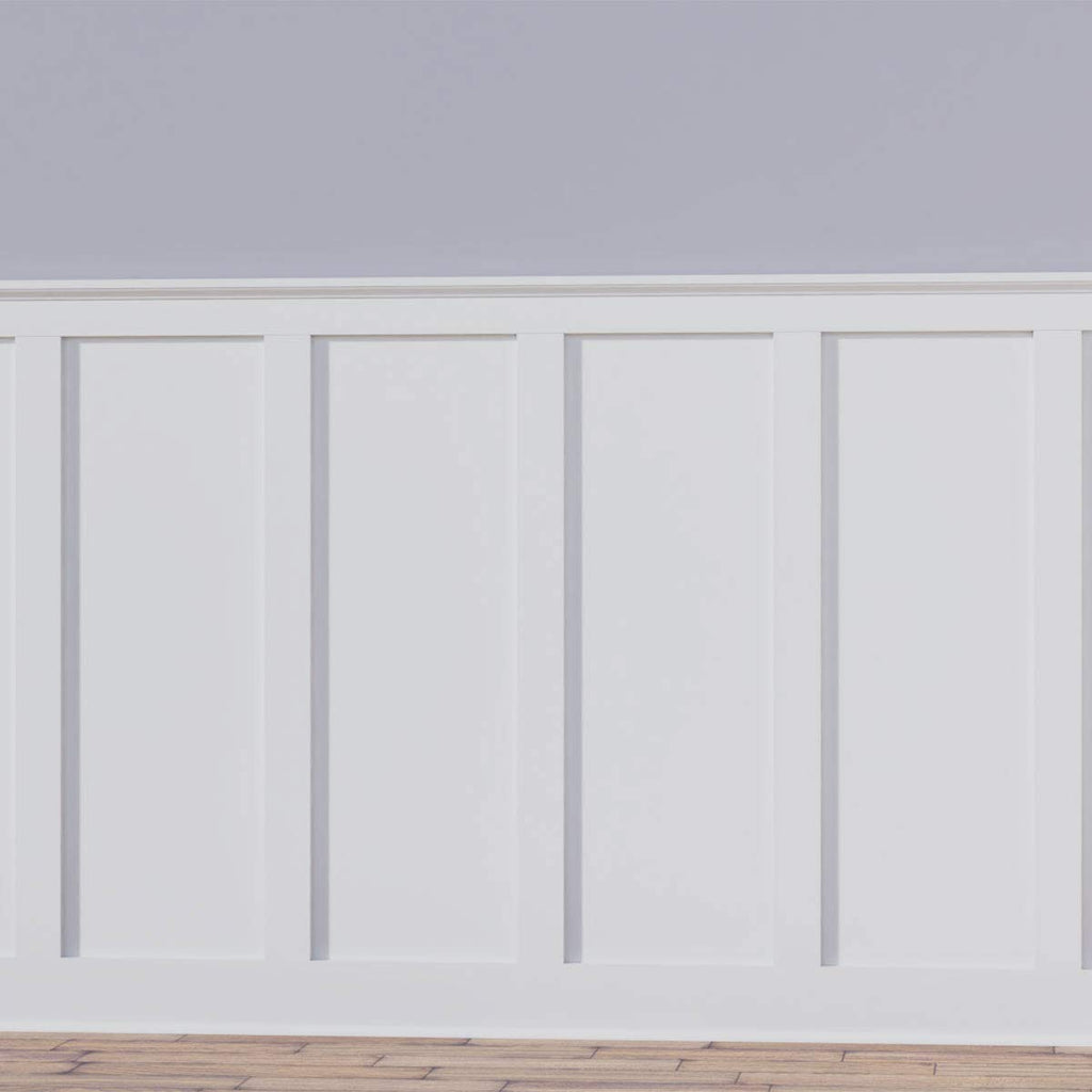 Ekena Millwork WPKP56X04DS Deluxe Shaker 8' Length PVC Wainscoting Kit, Heights up to 56" (12" - 15" Adjustable Wall Panels), White