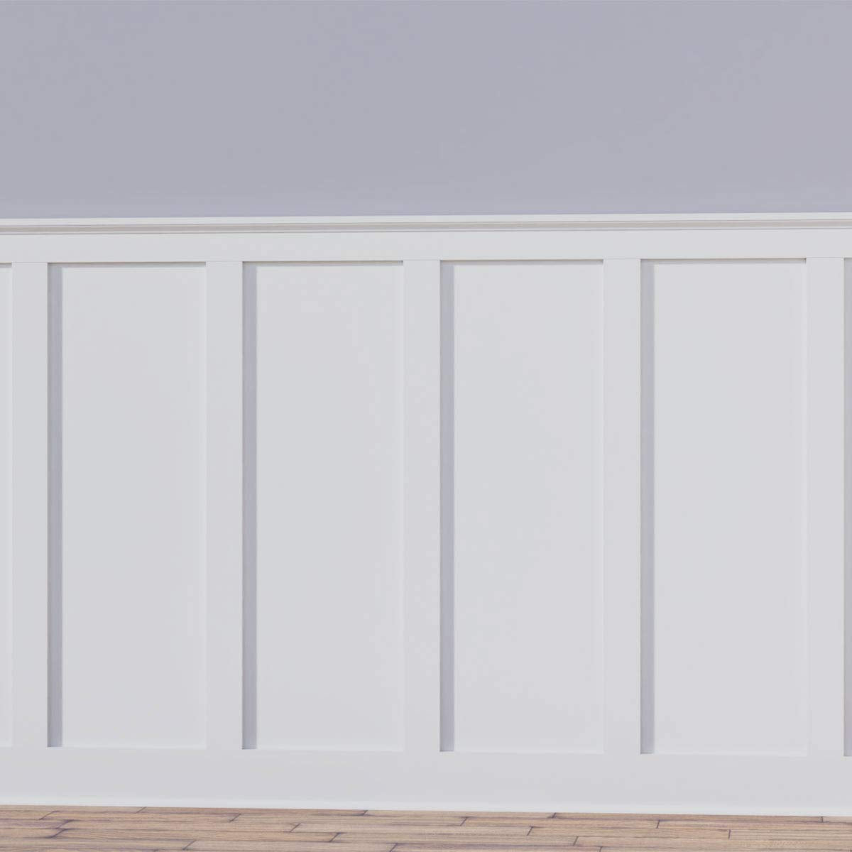 Ekena Millwork WPKP56X04DS Deluxe Shaker 8' Length PVC Wainscoting Kit, Heights up to 56" (12" - 15" Adjustable Wall Panels), White