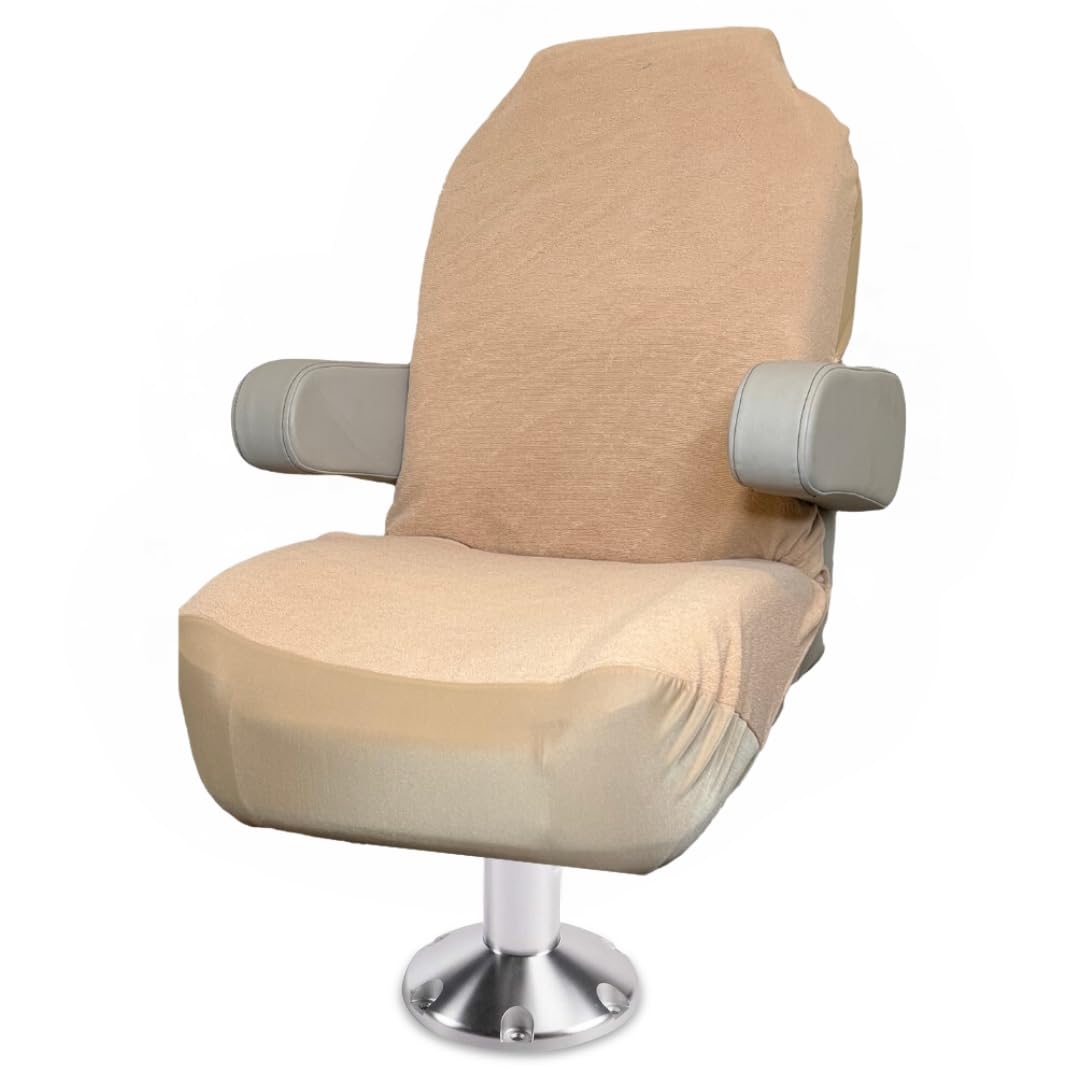 Boat Seat Cover - Microfiber, Quick-Dry, Universal Fit, Stylish Bass Design for Captain's Chairs, Pontoon Towel Seat Covers