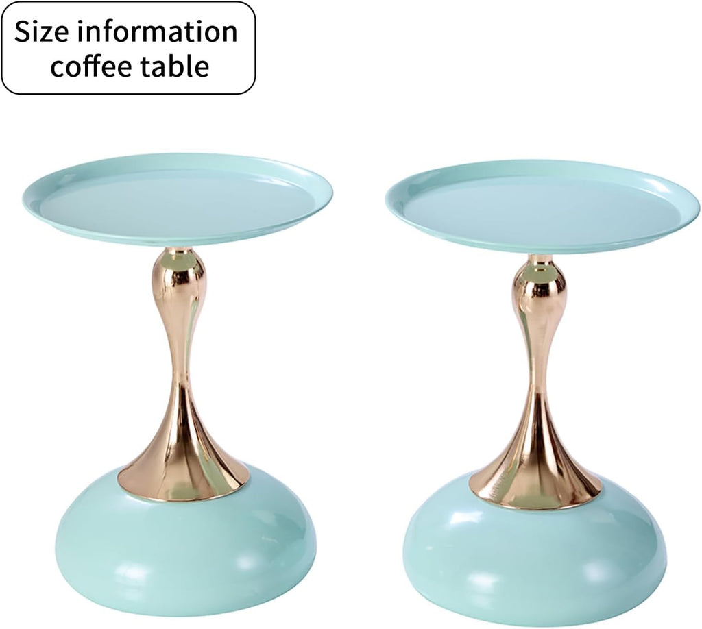 Stylish Hourglass Side Table - Contemporary Design for Living Rooms, Cafes, Dining Areas, Bedrooms, and Outdoor Spaces - Perfect Accent Piece for Any Decor (2, Light Green)
