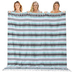 Genovega Mexican Throw Blanket Lightweight Serape Extra Large Picnic Camping Beach Bedroom Living Room Accessories Mint 50" x 68"