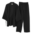 Men's Japanese Kimono Cotton Pajamas Suit