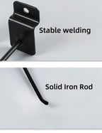 luvilly 32 Black 4 inch Heavy Duty Flat Noodles Wall Hooks - Commercial Grade Batten Hooks for Garage Store Retail displays