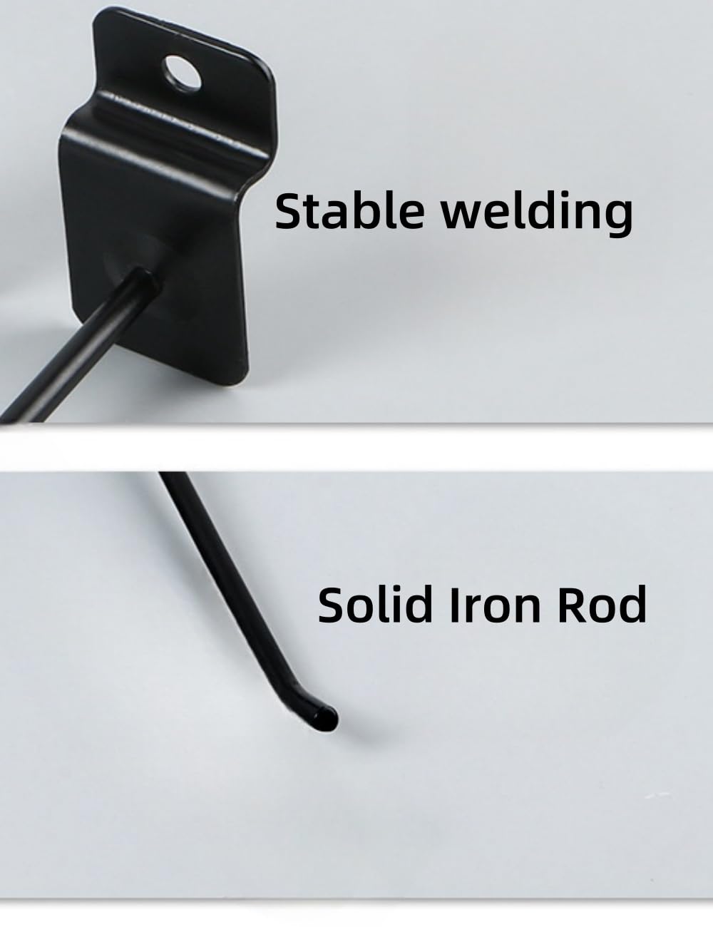 luvilly 32 Black 4 inch Heavy Duty Flat Noodles Wall Hooks - Commercial Grade Batten Hooks for Garage Store Retail displays