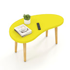 Mango Coffee Table Low Table with 4 Solid Wood Sturdy Legs, Floor Table Desk for Sitting on The Floor, Storage and Living Room Furniture (White)