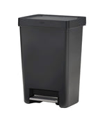 Rubbermaid Premier Series III Step-On Trash Can for Home and Kitchen, with Stainless Steel Rim, 12.4 Gallon, Charcoal, for Home/Kitchen/Garage/Apartment/Office