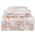 ست ملحفه کودکان یونیکورن صورتی JSD، سایز تویین، ۳ تکه، ملحفه‌های رختخواب میکروفایبر چاپ شده با طرح رنگین کمان برای دختران، جیب عمیق