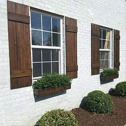 Ekena Millwork RBJ06S16X048RWR TimberCraft Three 5 3/8" Boards Joined Board-n-Batten, Rustic Wood Shutters (Per Pair), 16 1/8"W x 48"H, Rough Sawn Western Red Cedar
