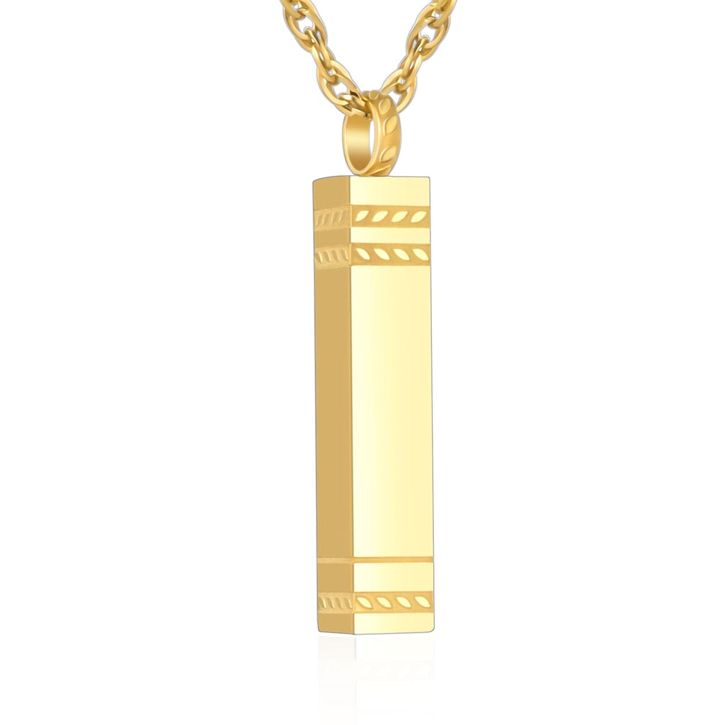 abooxiu Urn Necklace for Ashes Memorial Cremation Jewelry for Ashes Stainless Steel Ashes Jewelry Cube Ashes Necklace Bar Urn Pendant for Women Men