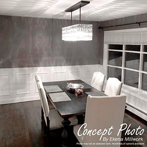 Ekena Millwork PNL20X24AS-02-CASE-4 Ashford Molded Scalloped Wainscot Wall Panel, 20"W x 24"H x 1/2"P, Factory Primed White, 4 Count