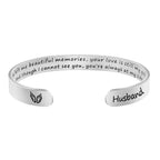 JoycuFF Memorial Gifts for Loss of Mom Dad in Memory of Jewelry Sympathy Bracelet Bereavement Cuff Secret Message Engraved Grief Gifts for Women