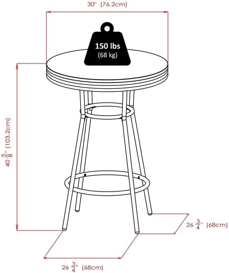 Winsome Wood Summit Dining, Black, Pub Table