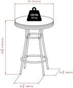 Winsome Wood Summit Dining, Black, Pub Table