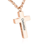 Cremation Cross Necklace for Ashes Stainless Steel Cross Urn Pendant Ashes Holder Memorial Jewelry-With Me Always