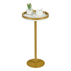 Round Drink Table,Small Pedestal Table,Small Round Side Table for Narrow Spaces,Martini Table for Living Room, Bedroom, Bathroom,Balcony (Rustic Brown)