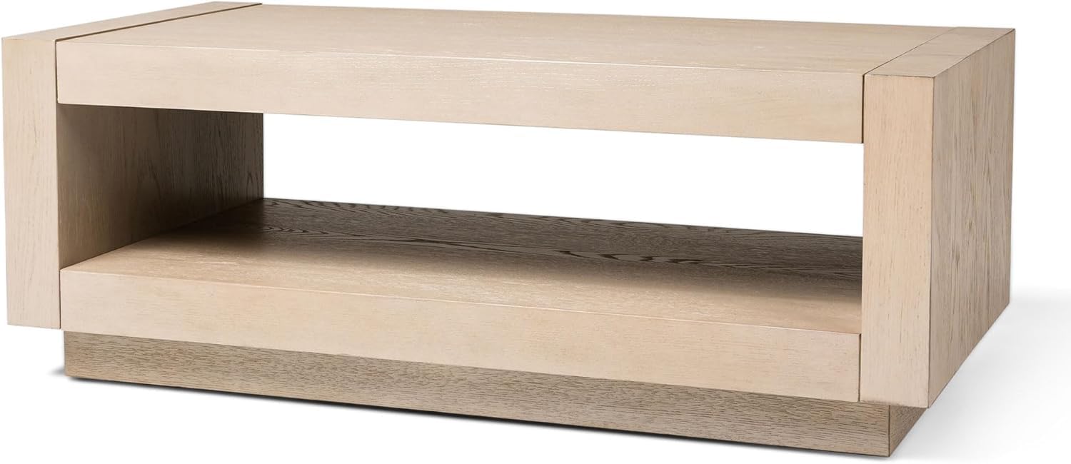 Maven Lane Artemis Coffee Table – 18 Inch Rectangle Table with Storage – Black Solid Wood – Ideal for Living Room and Lounge