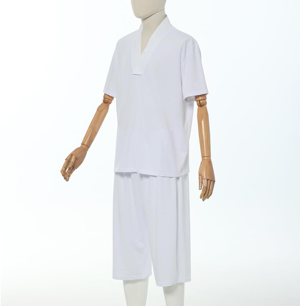 GRACEART Men's Japanese Kimono Underwear 1 Set (Hadajuban Shirt with Collar/Steteko Pants)