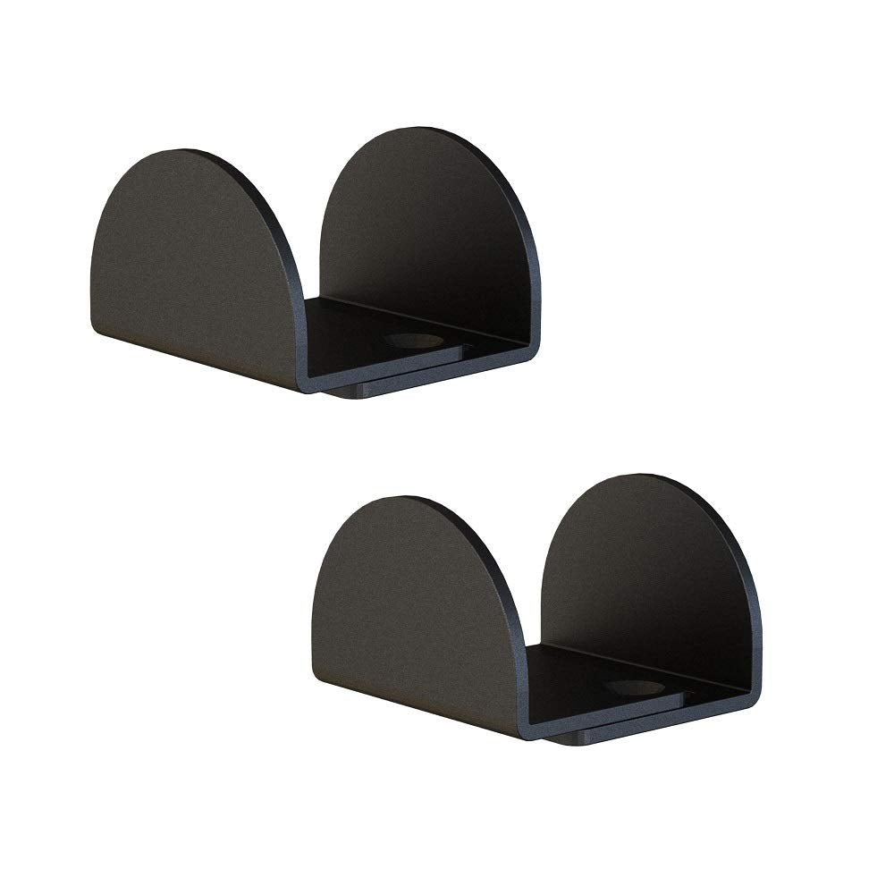 JUBEST 2 Paquets Guide de Sol Noir Mat Matériel de Porte de Grange Coulissante à Montage au Sol Jusqu'à 1-13/16"W 1-3/8"H