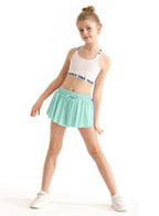 Girls Butterfly Shorts Flowy Shorts with Pocket Aqua Green Kids Butterfly Skirts with Spandex Liner 8-9 Years