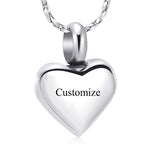 Imrsanl Small Heart Cremation Urn Necklace for Ashes Stainless Steel Memorial Ash Pendant Keepsake Jewelry