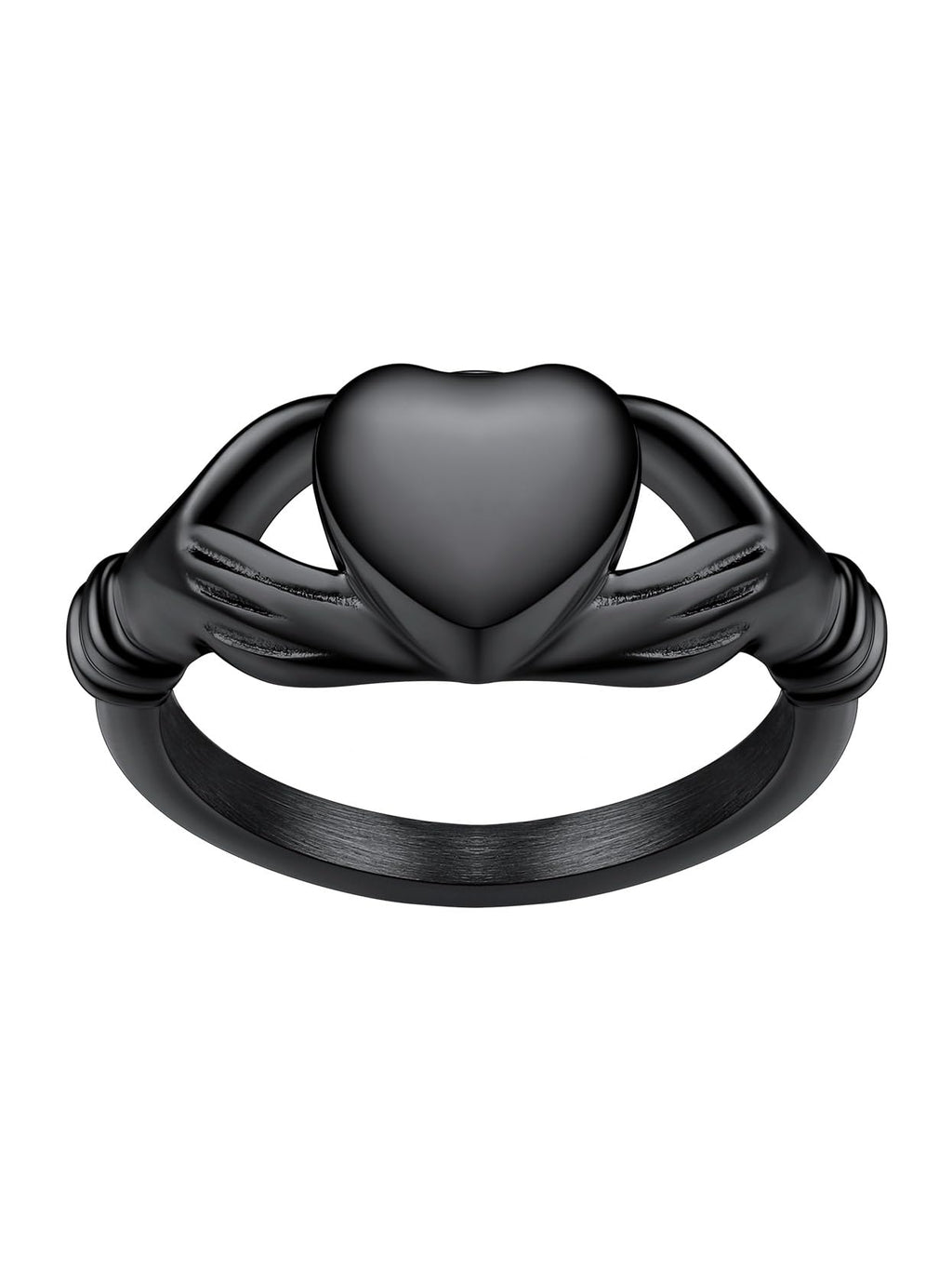 Stainless Steel Heart/Claddagh Cremation Urn Ring for Ashes for Women Waterproof Locket Rings Memorial Jewelry(with Gift Box)