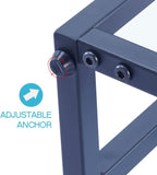 Black Metal Glass Coffee Table - Simple Center Coffee Table for Living Room Home, Metal Frame Coffee Table with 2 Shelves,Modern Table for Bedroom, Dinning Room,Office Decor