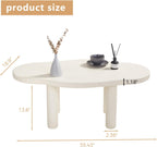 Cloud Coffee Table - Irregular Shape With 4 Legs - Modern End Table for Living Room, Apartment, Bedroom - Easy Assembly - White