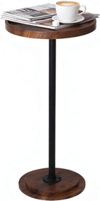 Home Dector Sofa Side Table, Small Drink Table for Small Spaces, Coffee End Table with Wood Leg for Living Room, Bedroom, Corners(Rustic Brown)