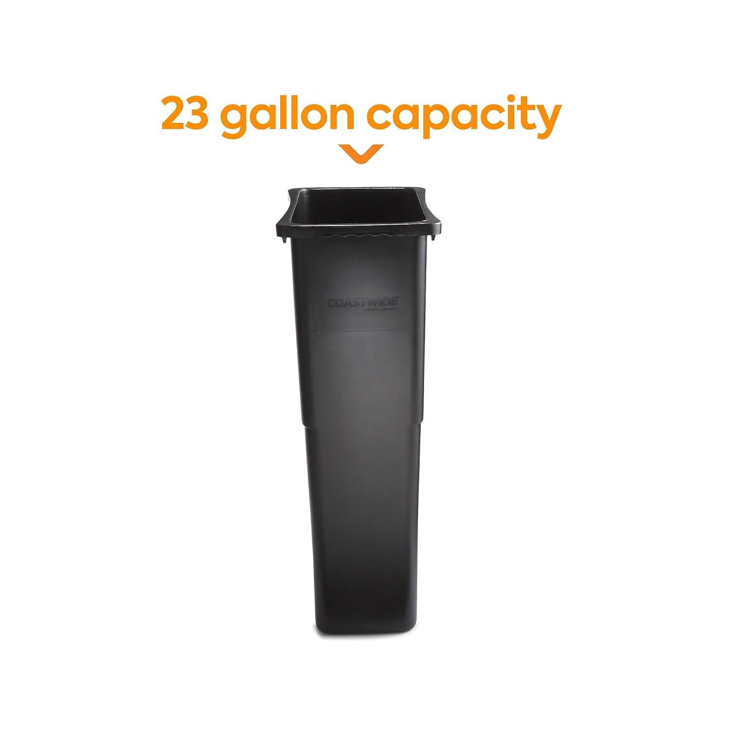 STAPLES COASTWIDE 2625781 Indoor Trash Can Without Lid Black Plastic 23 Gal. (BPR50718)