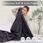 Heated Blanket Electric Blanket Full Size, Super Soft Cozy Upgraded Flannel Heating Blanket with 6 Heating Levels & 1-10 Hours Auto Off, Fast Heating & Overheat Protection, 72" x 84", Dark Gray