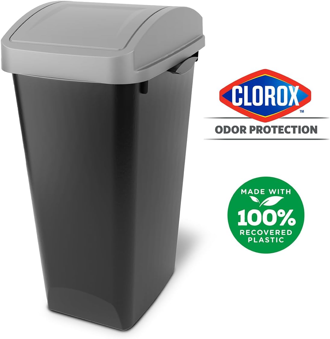 Glad Link & Sort 36 Gallon Waste and Recycle Center - 3x12G (3x45L) Plastic Bin Compartments for Trash, Recycling, Compost with Odor Protection and Swing Top and Lift Up Lids