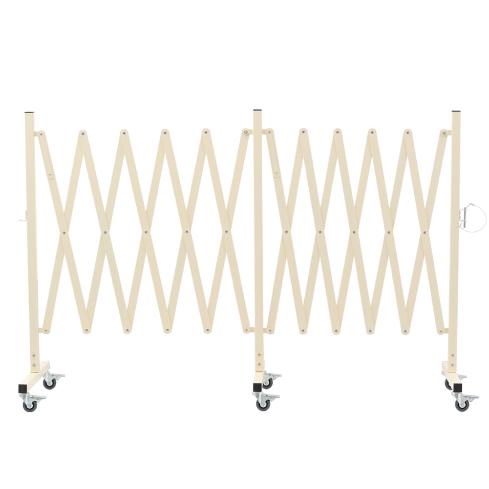 GYMTIME Industrial Expandable Metal Barricade, 16 Feet, Easily Assembled Safety Barrier with Casters, Flexible Mobile Gate, Adjustable Traffic Fence