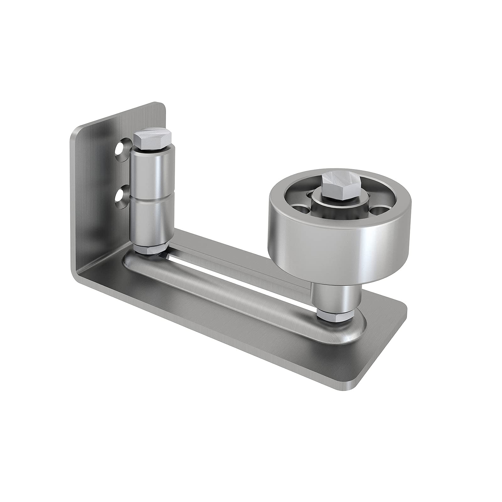 Quincaillerie de porte coulissante JUBEST Guide de sol pour porte de grange en acier inoxydable Rouleau de maintien encastré Montage mural 8 en 1 Guide de sol rouleau inférieur réglable