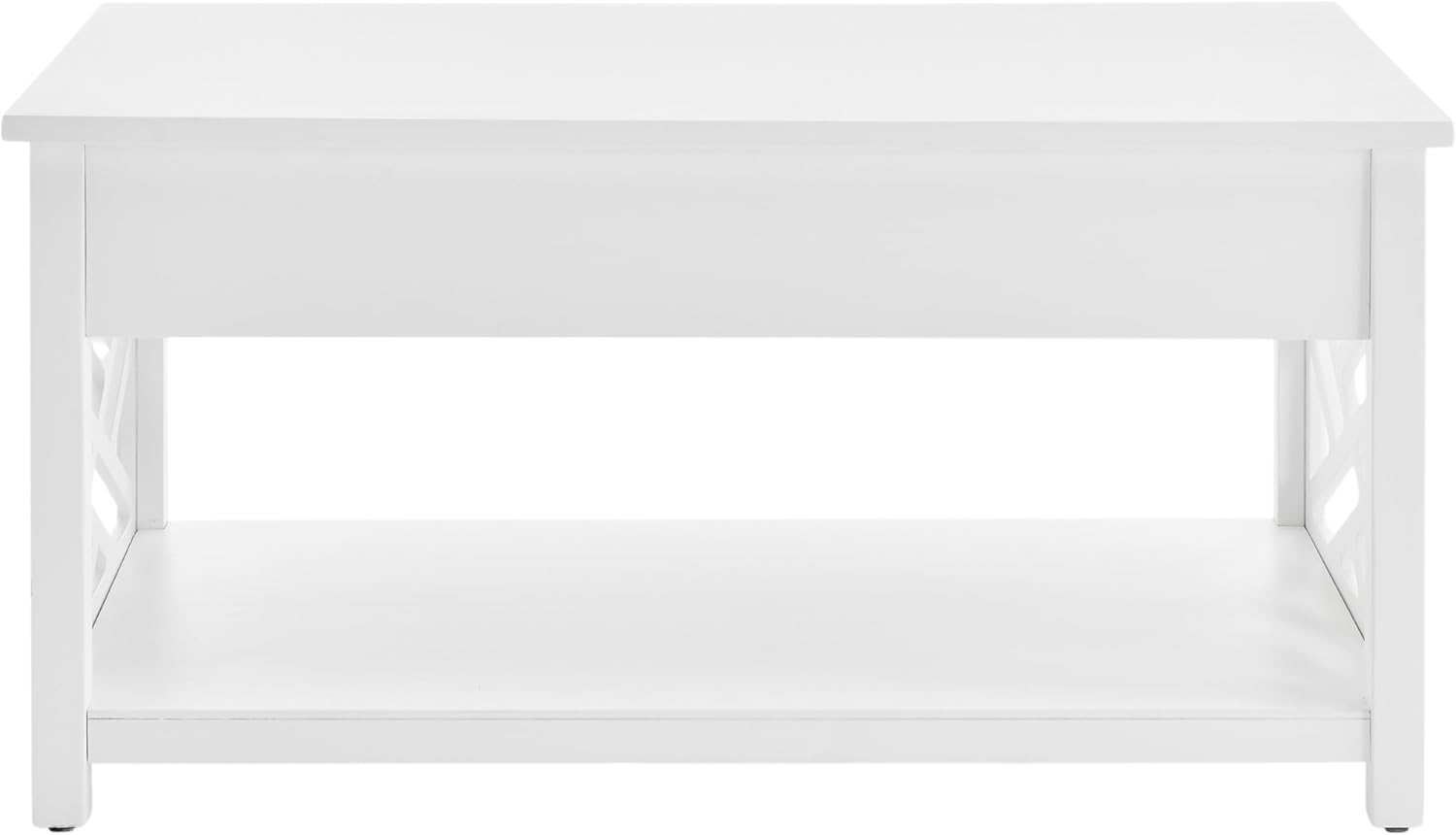 Coventry 36-Inch White Wood Coffee Table with Drawer & Open Shelf – Modern Accent Furniture for Living Room Storage & Décor by Alaterre Furniture